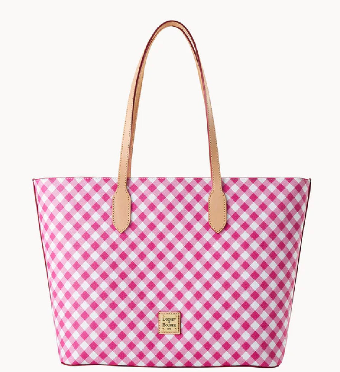 Gingham II Large Tote Hot Pink